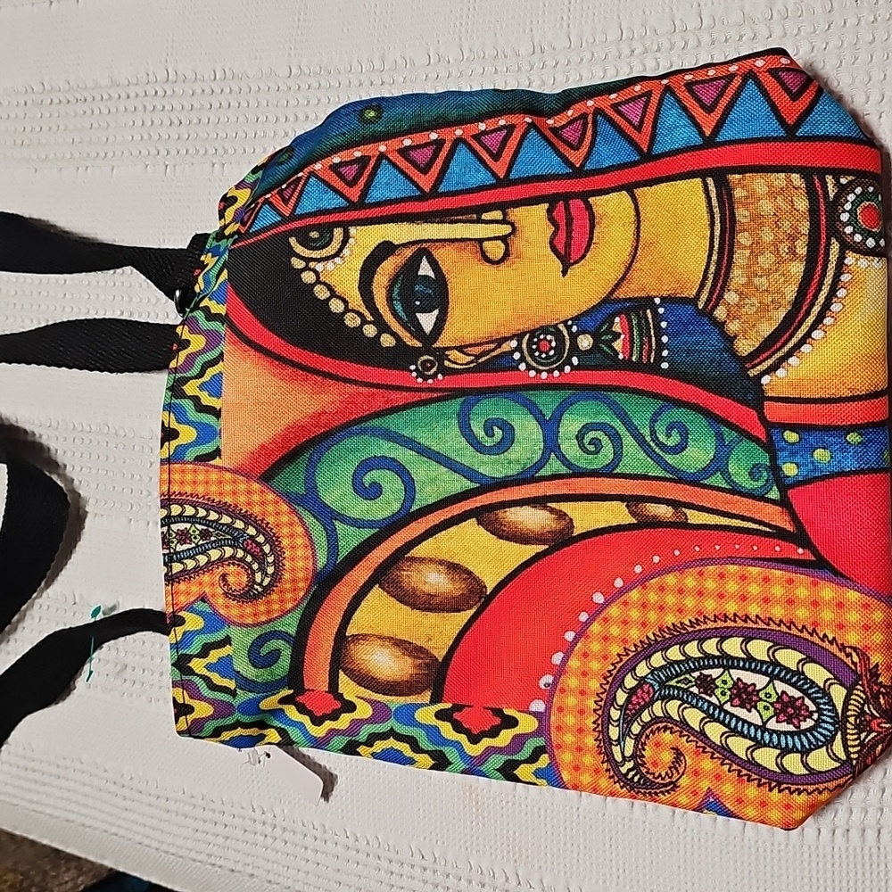 All Things Sundar Artisan Crossbody Bag Colorful Art Print Shoulder Travel Purse